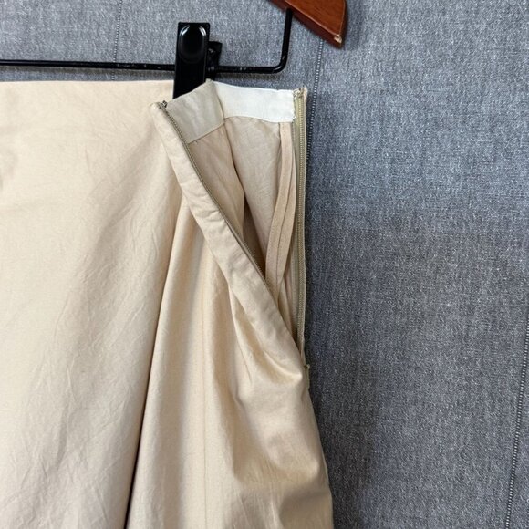 Ralph Lauren Sport Light Tan 100% Cotton Pleated A Line Short Skirt Size 14 - Picture 4 of 13